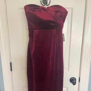 Beautiful Ruby Velvet Strapless Dress